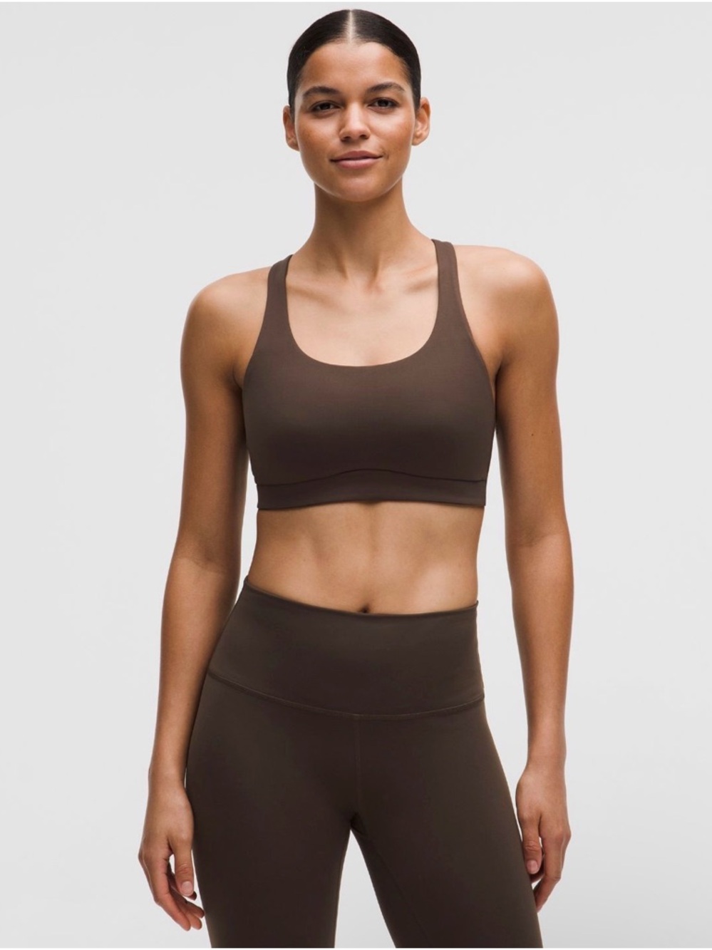 Lululemon Energy Bra Medium Support, B-D Cups in Walnut Crunch - Size M